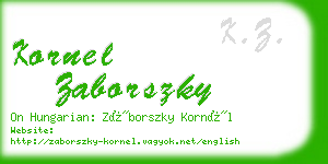 kornel zaborszky business card